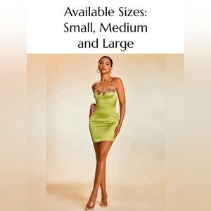 NIP-Floral Embroidered Satin Cami Bodycon Dress